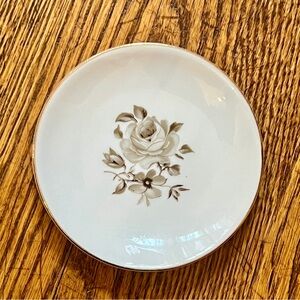 Vtg Johann Haviland Bavaria Germany Twilight Rose Pattern Brown Coaster 3 3/4”